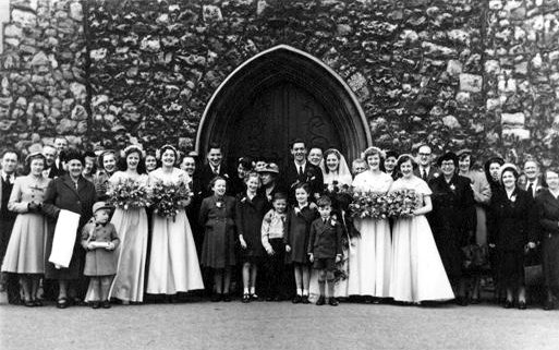 Miriam and Peter's wedding at St. Margaret's Church in 1952